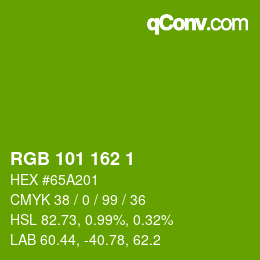 カラーコード: RGB 101 162 1 | qconv.com