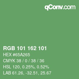 Color code: RGB 101 162 101 | qconv.com