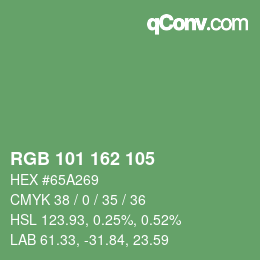 カラーコード: RGB 101 162 105 | qconv.com