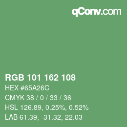 Color code: RGB 101 162 108 | qconv.com