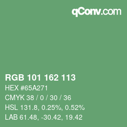 Color code: RGB 101 162 113 | qconv.com