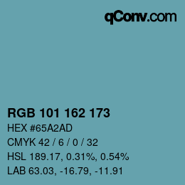 Color code: RGB 101 162 173 | qconv.com