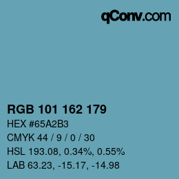 Color code: RGB 101 162 179 | qconv.com