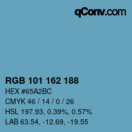 カラーコード: RGB 101 162 188 | qconv.com