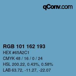 Color code: RGB 101 162 193 | qconv.com