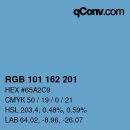 Farbcode: RGB 101 162 201 | qconv.com