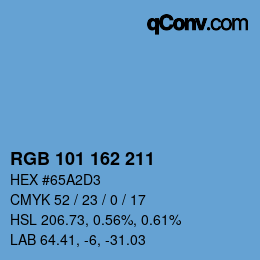 Color code: RGB 101 162 211 | qconv.com