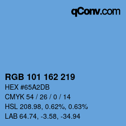 Color code: RGB 101 162 219 | qconv.com