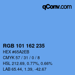 Farbcode: RGB 101 162 235 | qconv.com