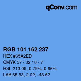 Color code: RGB 101 162 237 | qconv.com