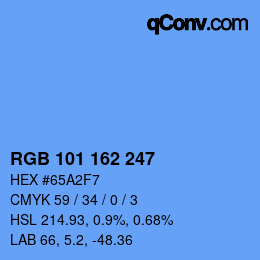Color code: RGB 101 162 247 | qconv.com
