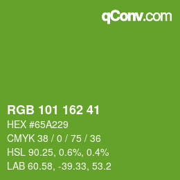 Color code: RGB 101 162 41 | qconv.com