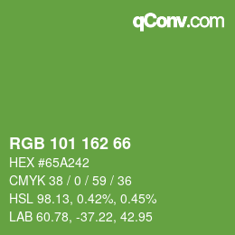 カラーコード: RGB 101 162 66 | qconv.com