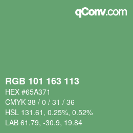 Color code: RGB 101 163 113 | qconv.com