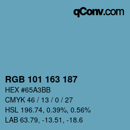 Color code: RGB 101 163 187 | qconv.com