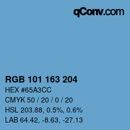 Color code: RGB 101 163 204 | qconv.com