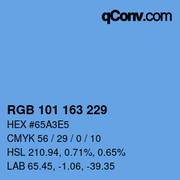Color code: RGB 101 163 229 | qconv.com