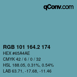 カラーコード: RGB 101 164.2 174 | qconv.com