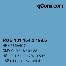 カラーコード: RGB 101 164.2 199.6 | qconv.com