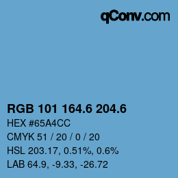 カラーコード: RGB 101 164.6 204.6 | qconv.com