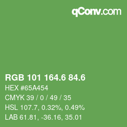 カラーコード: RGB 101 164.6 84.6 | qconv.com