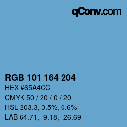 Color code: RGB 101 164 204 | qconv.com