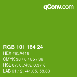 Color code: RGB 101 164 24 | qconv.com