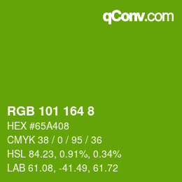 Color code: RGB 101 164 8 | qconv.com