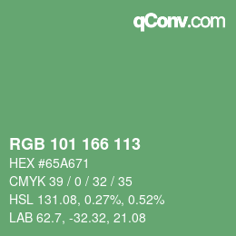 Color code: RGB 101 166 113 | qconv.com