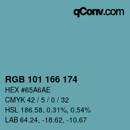 Color code: RGB 101 166 174 | qconv.com