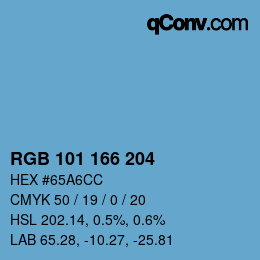 Color code: RGB 101 166 204 | qconv.com
