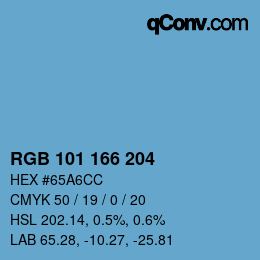 Color code: RGB 101 166 204 | qconv.com