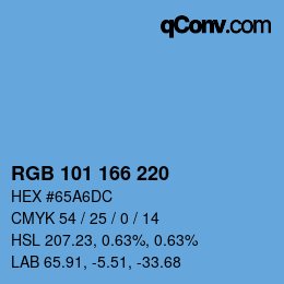 Color code: RGB 101 166 220 | qconv.com