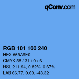 Color code: RGB 101 166 240 | qconv.com