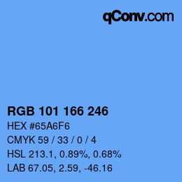 Color code: RGB 101 166 246 | qconv.com