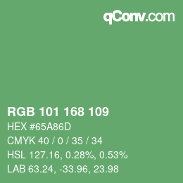 Color code: RGB 101 168 109 | qconv.com
