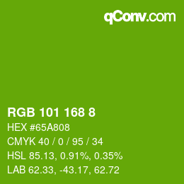 Color code: RGB 101 168 8 | qconv.com
