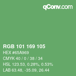 カラーコード: RGB 101 169 105 | qconv.com