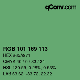 Color code: RGB 101 169 113 | qconv.com