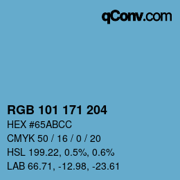 Color code: RGB 101 171 204 | qconv.com