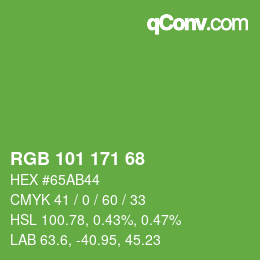 Color code: RGB 101 171 68 | qconv.com