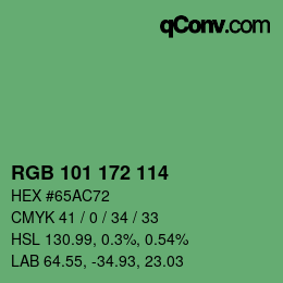 カラーコード: RGB 101 172 114 | qconv.com