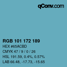 Color code: RGB 101 172 189 | qconv.com