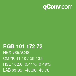 Color code: RGB 101 172 72 | qconv.com