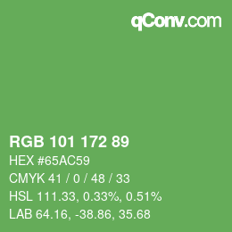 Color code: RGB 101 172 89 | qconv.com