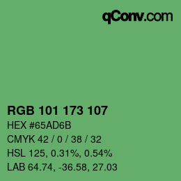 Color code: RGB 101 173 107 | qconv.com
