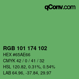 Color code: RGB 101 174 102 | qconv.com