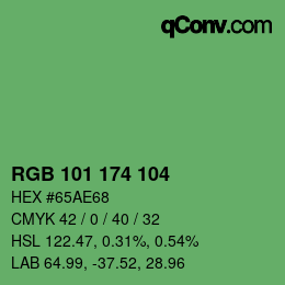 Color code: RGB 101 174 104 | qconv.com