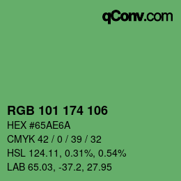 Color code: RGB 101 174 106 | qconv.com