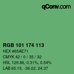Color code: RGB 101 174 113 | qconv.com
